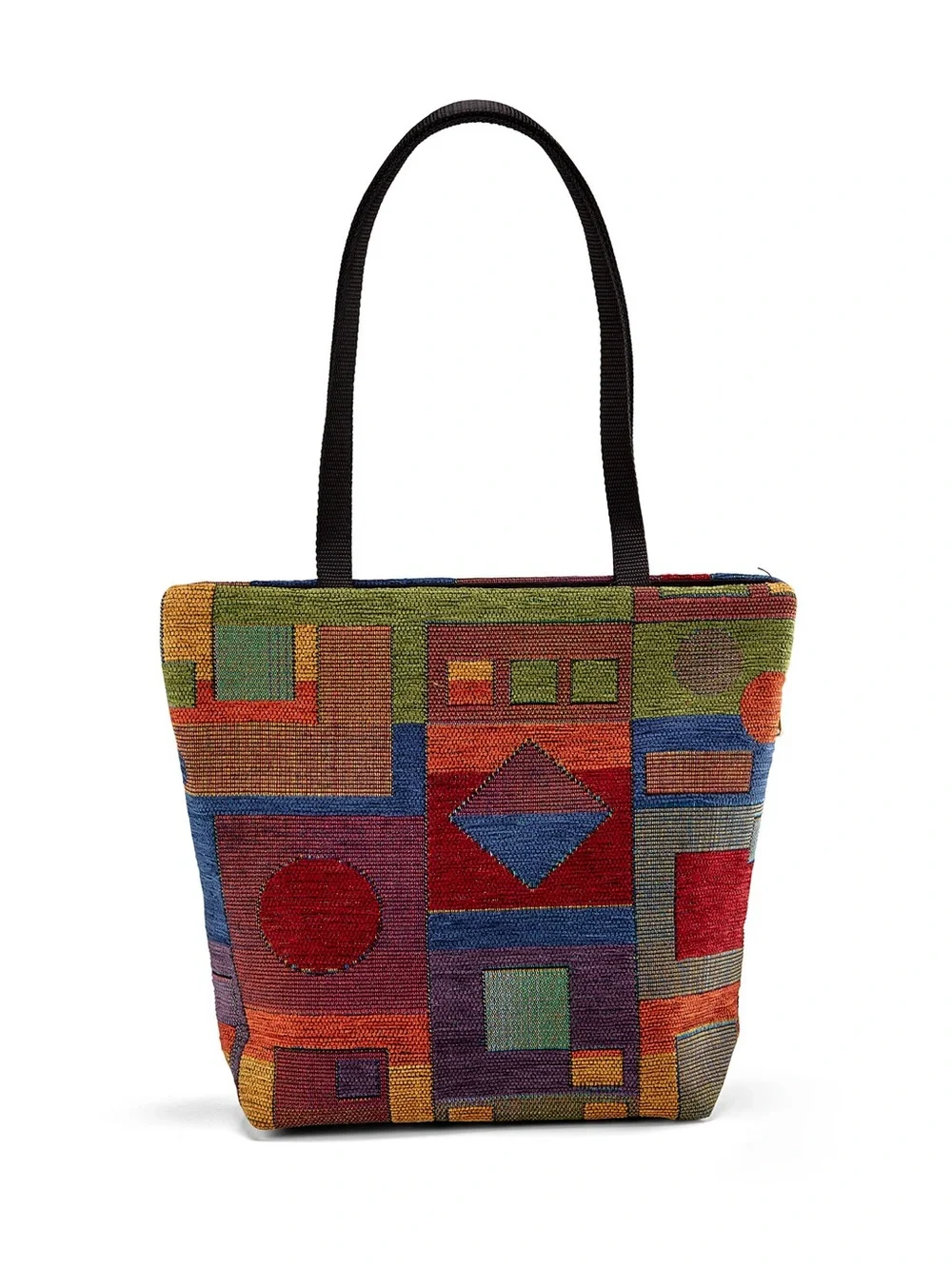 Danny K multicolor tapestry shoulder bag geometric design handmade in the USA